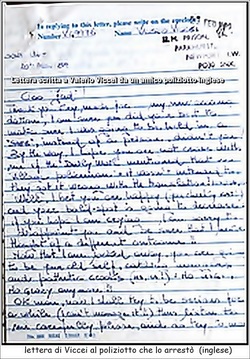 lettera scritta da Viccei  mentre in prigione al detective che lo arrestò ( in inglese)